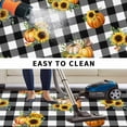 thumbnail image 5 of Pumpkin Outdoor Rug for Patio/Deck/Porch, Non-Slip Large Area Rug 5 x 8 Ft, Sunflower Buffalo Plaid Black White Check Indoor Outdoor Rugs Washable Area Rugs, Reversible Camping Rug Carpet Runner, 5 of 8