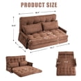 thumbnail image 3 of GAOHAPY Home Modern Corduroy Foldable and Adjustable Sleeper Sofa with 2 Pillows, Brown, 3 of 7
