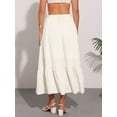 thumbnail image 3 of DARING DIVA Women's Elastic High Waist Flowy Tiered A-Line Summer Maxi Skirt XS Beige, 3 of 6