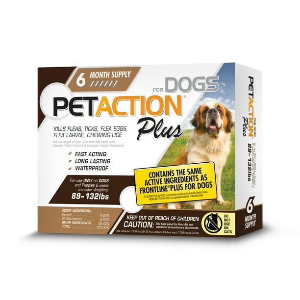 PetAction Plus Flea and Tick Treatment for Extra Large Dogs, 6 Monthly