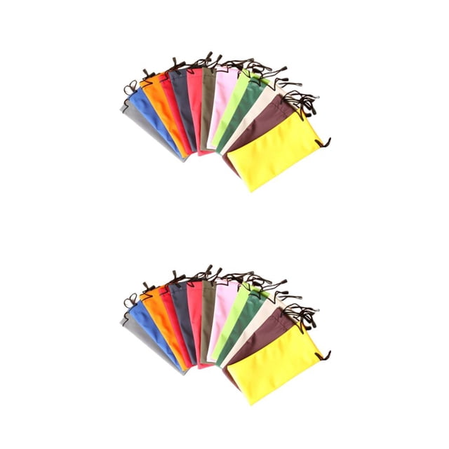 ZheElen 2pcs Soft Glasses Spectacles Drawstring Case Pouch Bag Phone Wallet 2Set