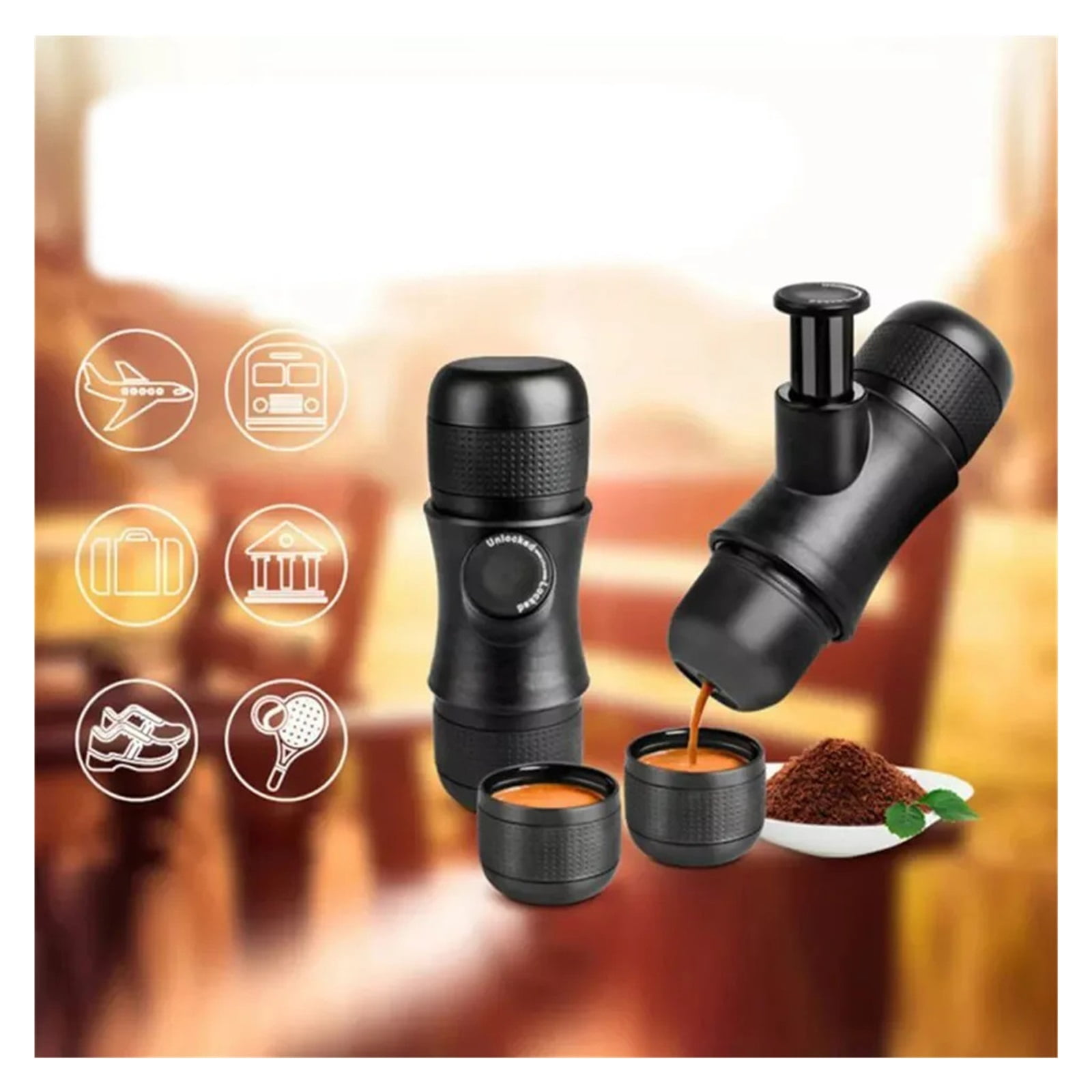 Portable Mini Espresso Machine Italian Travel Small Coffee Machine Integrated Manual Car Outdoor Coffee Machine ,Portable