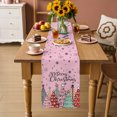 thumbnail image 4 of Pink Christmas Trees Table Runner 36 Inches Small - Winter Xmas Colorful Pine Snowflakes Kitchen Dining Burlap Linen Tablerunner for Small/Round/Square/Wedding/Coffee/Dining Table Party 13 x 36, 4 of 9