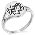 thumbnail image 1 of Stainless Steel Irish Heart Love Knot Minimalist Oval Top Polished Statement Ring, 1 of 1