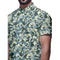thumbnail image 4 of BESTMAN Chemise en Coton pour Hommes Chemise Décontractée Col Mandarin à Manches Courtes, 4 of 5