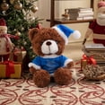 thumbnail image 3 of wsevypo Christmas Plush Bear Toy, Enchanting Cartoon Doll with Holiday Hat Presents, 3 of 6