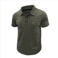 thumbnail image 2 of Camisetas de Corta para Hombre, Informales, Absorbentes de Humedad, de Golf, Ajustadas, Básicas, con Bolsillo. Verde XXL, 2 of 7