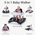 thumbnail image 2 of INFANS Baby Walker, 6 in 1 Behind Walker Learning Seated Rocker Bouncer with Removable Music Tray, Adjustable Height, Washable Seat Cushion, Foldable Activity Center for Toddlers, 2 of 9