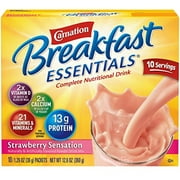 Carnation Breakfast Essentials Instant Breakfast Strawberry Sensation 10Ct 2 Pack