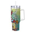 thumbnail image 1 of Pofeuu SpongeBob SquarePants Tasse à Glace en Acier Inoxydable 40OZ avec Poignée et Paille pour Plage/voyage, 1 of 8
