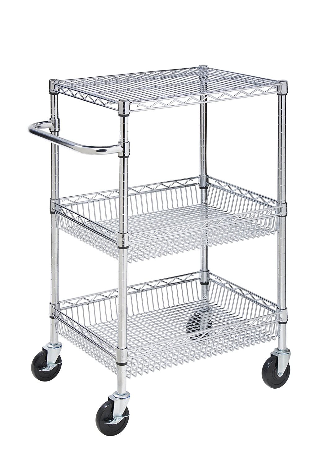 Honey Can Do 3Shelf Urban Utility Rolling Cart, Chrome