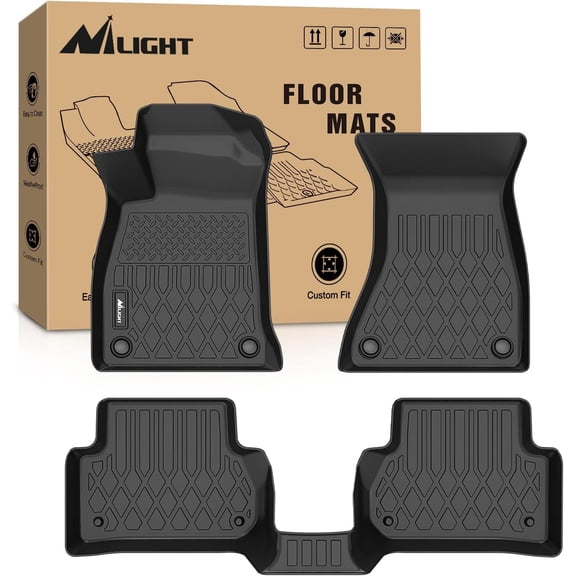 Nilight TPE Floor Mats for Audi A4 S4 2017 2018 2019 2020 2021 2022 2023 2024 2025 All Weather Custom Fit Heavy Duty Floor Liners