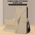 thumbnail image 3 of Premium Flip Case for Google Pixel 10 5G Carbon Fiber Texture, Stand & Magnetic Clasp Gold, 3 of 7
