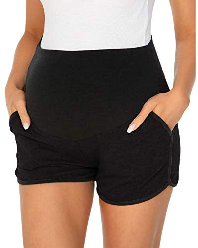 Love2Mi Maternity Shorts Over Bump Casual Stretchy Pregnancy Shorts with Pockets 