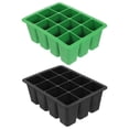 thumbnail image 1 of Miangastore Plateaux de Plantation Noirs Réutilisables 2 Pcs 7.07x5.50x2.36 Po, 1 of 8