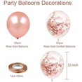 thumbnail image 2 of Globos de color oro rosa metálico de tacto lujoso, 12 pulgadas, látex ecológico no tóxico para decoración de cumpleaños y bodas, incluye cinta de oro rosa de 33 pies (50 piezas), 2 of 7