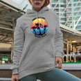 thumbnail image 2 of Summer Time Paradise Florida Beach, Heather Grey Hooded Sweatshirt or Hoodie, Large, 2 of 5