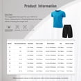 thumbnail image 4 of Sinleey Kids Boys Quick Dry Sportwear Short Sleeve T-shirts with Athletic Shorts Sports Swim Outfit Sky Blue&Black M, 4 of 4