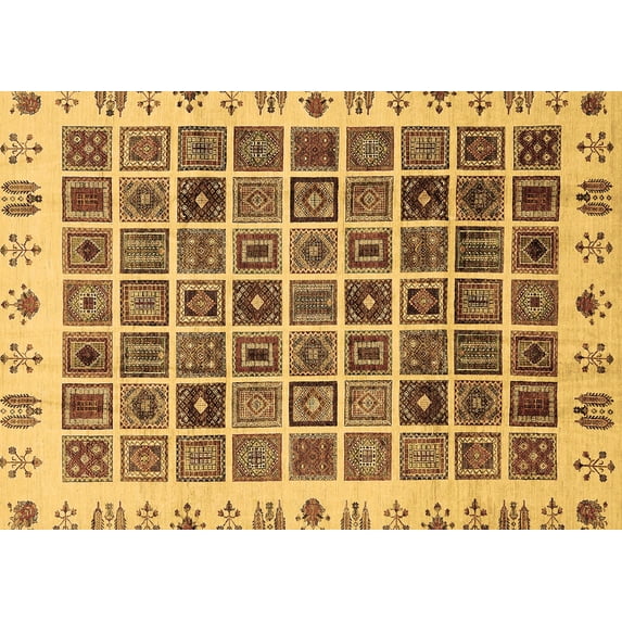 Ahgly Company Indoor Rectangle Abstract Brown Modern Area Rugs, 4' x 6'