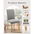 thumbnail image 3 of Dining Chairs Set of 2,Modern Fabric Upholstered Ergonomic Chairs with Curved Backrest,Heavy-Duty Wood Legs for Dining Room Kitchen Home Office,Weight Capacity 265lbs,Easy-to-Clean Fabric, 3 of 8