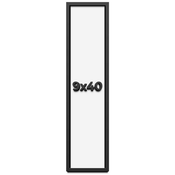 9x40 Shadow Box Frame Black | 1 inches Deep Real Wood Contemporary Shadowbox Display Frame | UV