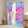 thumbnail image 3 of Manfei Teens Kawaii Butterfly Curtains Pack of 2 (42x84 Each), Pink Blue Glitter Stars Galaxy Curtains Blackout, Cartoon Animal Bedroom Curtains, Window Curtains Bedroom Decor, 3 of 6