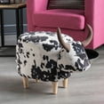 thumbnail image 3 of Animal Ottoman,Black and White Cow-Shaped Footstool,Modern Accent Stool Home Decor for Living Room, Bedroom, Porch, Garden, Backyard, Balcony, 3 of 10