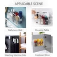 thumbnail image 5 of 1 piece of plastic wall-mounted storage rack shelf, wall/door kitchen, bathroom, cabinet, toilet, office, bedroom, craft room, no punch-transparent (single compartment-large), 5 of 7