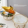 thumbnail image 3 of Frutero Redondo De Gran Capacidad, Bandeja De Frutas De Hierro Resistente Y Duradera, Superficie Lisa, Diseño Hueco, Multiusos, Material De Hierro De Vidrio, Para, 3 of 7