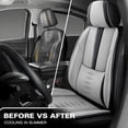 thumbnail image 5 of for Chrysler 200 2015 Car Seat Cover, Gray and Black Car Seat Covers, Faux Leather 5 Piece Full Set With Lumbar Support Suitable for All Seasons, Only 4 DOOR SEDAN, Pet Car Seat Covers, 5 of 7