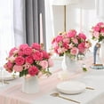 thumbnail image 6 of Dalrosia 4PCS Peonies Artificial Flowers Fake Peony Bouquet for Decoration Faxus Peony Flowers Arrangements Table Centerpieces Wedding Bouquets for Party Home Decoration Indoor, 6 of 8