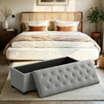 thumbnail image 4 of LEDREM Storage Ottoman Bench, 43" End of Bed Bench with Removable Cover, 660lb Capacity, for Living Room, Bedroom, Light Gray, 4 of 5