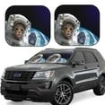thumbnail image 2 of Bingfone Cat Astronaut Print 2-Piece Sun Shade Front Windshield - Foldable Car Front Window Sunshades For Most Sedans Suv Truck - Small, 2 of 7