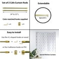 thumbnail image 4 of Evideco Adjustable Metal Cafe Curtain Rods, 24"-32" Length, Gold, Includes 4 Self-Adhesive Hooks, 4 of 5