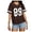 j36-Coffee, variant on LIIPEE Womens Casual T Shirts Summer V Neck Short Sleeve Letter Number Graphic Tees Ladies Breathable Comfortable Everyday T Shirt,XL