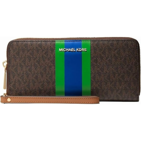 Michael Kors Large Logo Stripe Continental Wallet, Palm