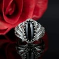 thumbnail image 3 of Filigree Art Black Onyx Gemstone Angel Design Women Silver Cocktail Ring, 3 of 6
