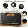 thumbnail image 5 of Homhougo Black Dresser Bedroom with 8 Large Drawer, Tv Stand Dressers with Led Light and Power Outlet, Wood Dresser Drawer Organizers with Deep Drawers, Modern Dresser for Bedroom, Closet, Hallway, 5 of 7