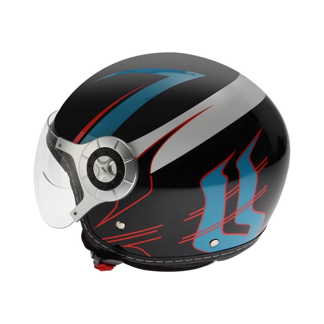 Casco Moto 3/4 ITALIKA Genesis certificado DOT visor ahumado negro-azul T L