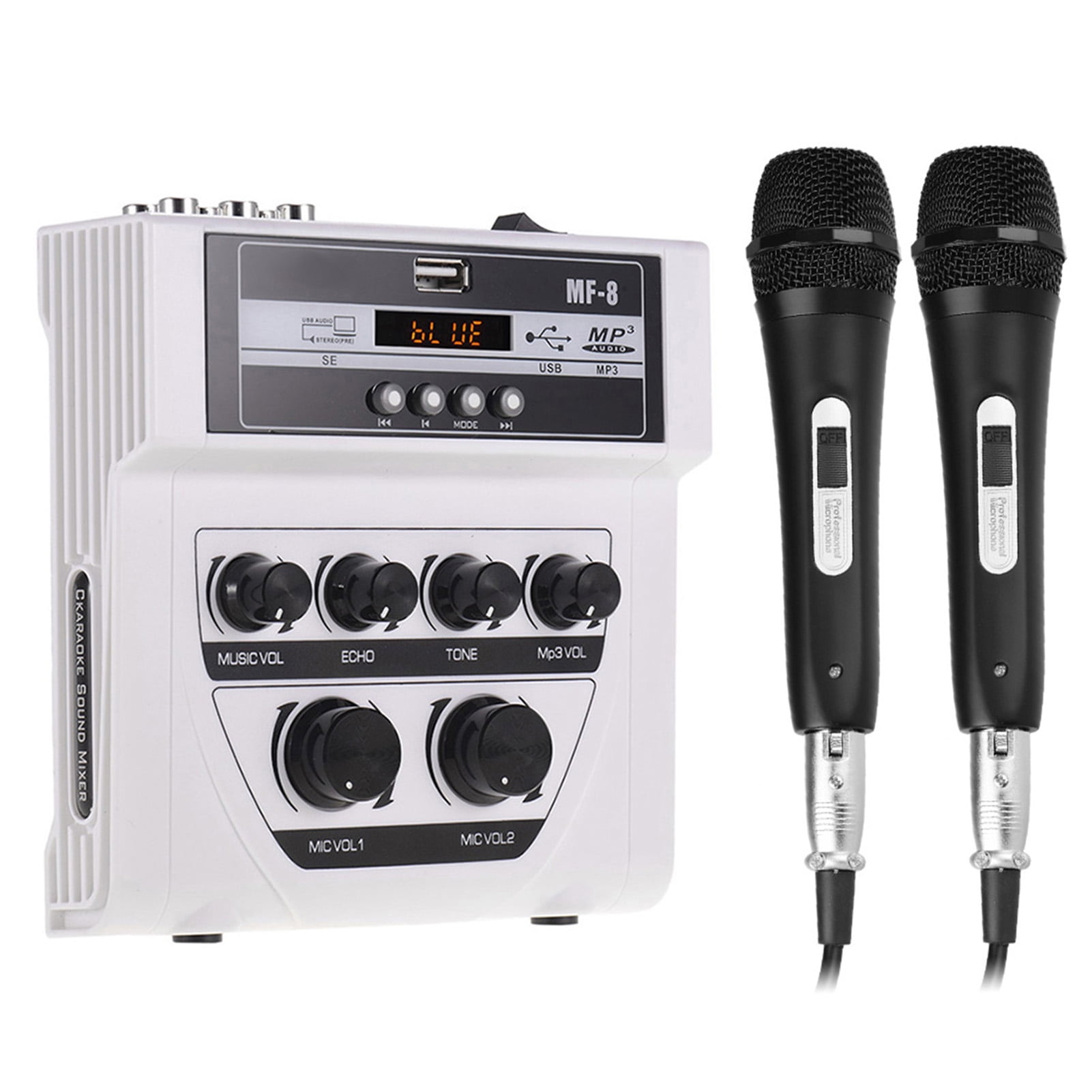 Mini Moving-coil MC Microphone Amplifier 2-way Stereo Karaoke Live Studio Mixer 