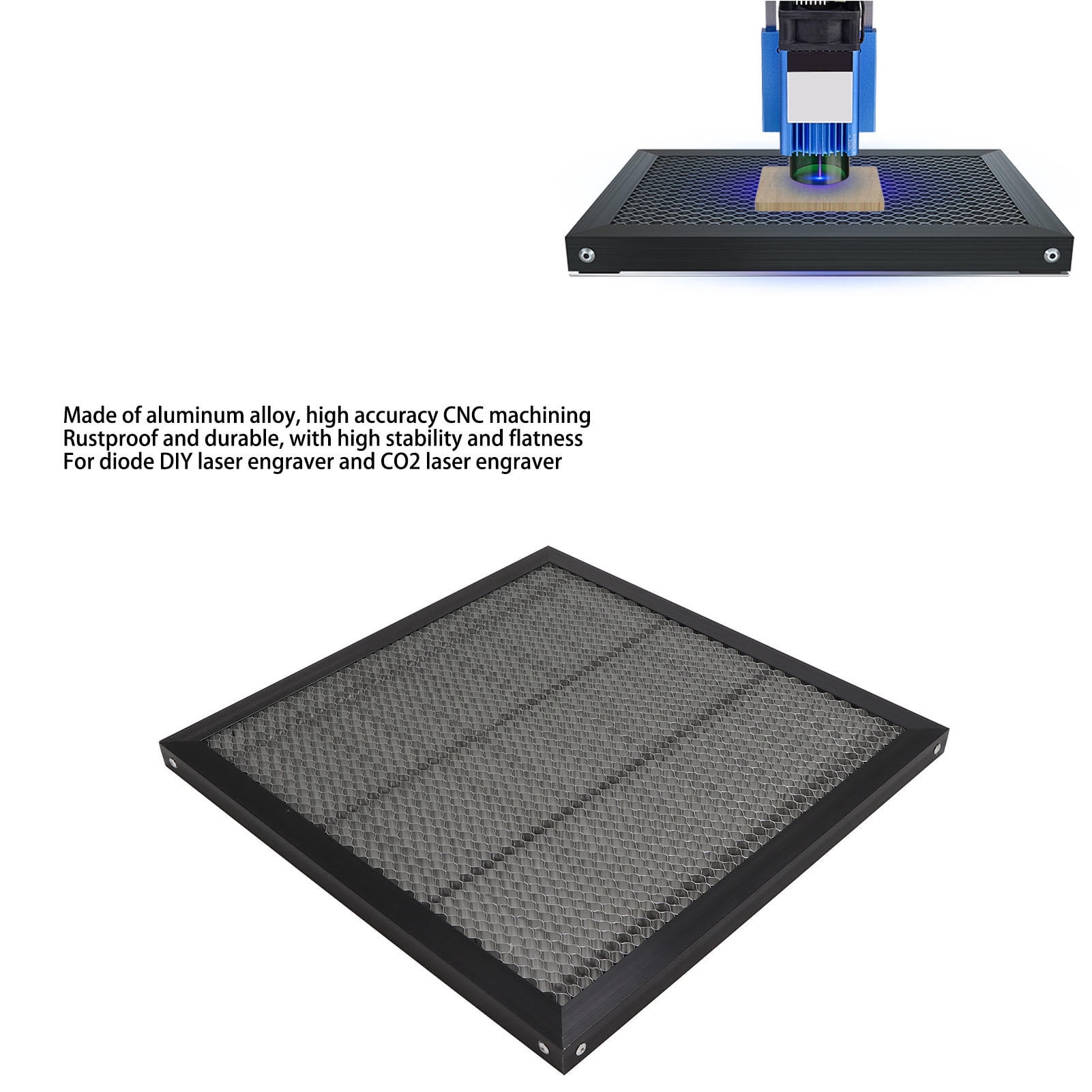 Suodoka 400x400mm Aluminum Alloy Cutting Platform – Mesh Design, Heat‑Dissipating, CNC‑Machined, Ideal for Laser & Wood Cutting