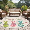 thumbnail image 4 of Round Rug 7Ft Washable Non-Slip, Easter Circle Area Rugs for Living Room Bedroom, Spring Colorful Bunny Eggs Tulips Flowers Beige Indoor Floor Mats Carpet Runner for Home Decor Aesthetic, 4 of 8