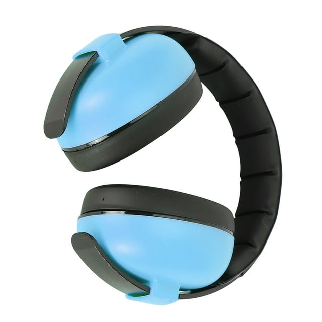 Cache-oreilles de Protection Auditive pour Bébé, Casque Pliant Professionnel Durable et Confortable pour Enfants avec Réduction du Bruit, Boîtier Léger en ABS pour Match de Football Bleu, Jaune