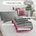 thumbnail image 6 of Davulos 7 Pieces Comforter Set King Size Boho Red Grey Stripes Bedding Set Modern Art Bed in a Bag King for Women Men Teens Bedroom Decorations, 6 of 7