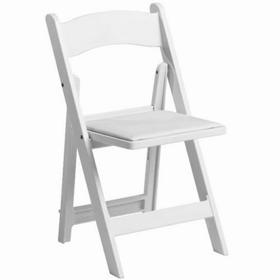 R-101-WH-4 Max White Resin Folding Chair - 30.5 in. - Set of 4