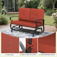 thumbnail image 6 of SOLAURA 2-Person Outdoor Swing Glider Chair Bench Love Seat Cushioned Sofa,Red, 6 of 8