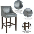 thumbnail image 5 of Flash Furniture Carmel Series 30" High Transitional Walnut Barstool with Accent Nail Trim in Light Gray LeatherSoft, 5 of 12
