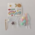 thumbnail image 2 of GIKZAUSING Plastic cake decorations with Rainbow Toppers, Colorful Candles, Balloon Sticks, and Happy Birthday Card, 2 of 7