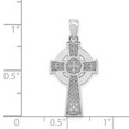 thumbnail image 2 of 14k White Gold Celtic Cross Necklace Charm Pendant Religious Iona, 2 of 6