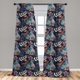 thumbnail image 4 of Ambesonne Tropical Curtains, Exotic Abstract Foliage, Pair of 28"x63", Pastel Pink and Cadet Blue, 4 of 4